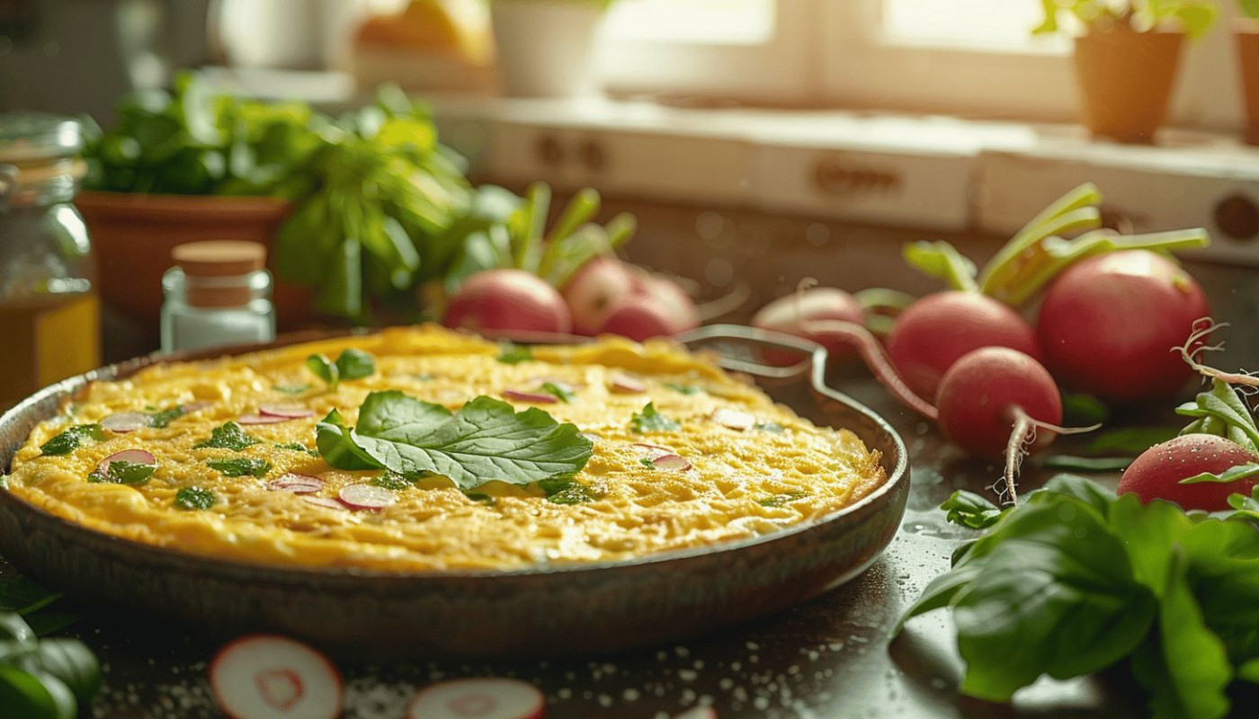 Recette simple et savoureuse : l'omelette aux fanes de radis